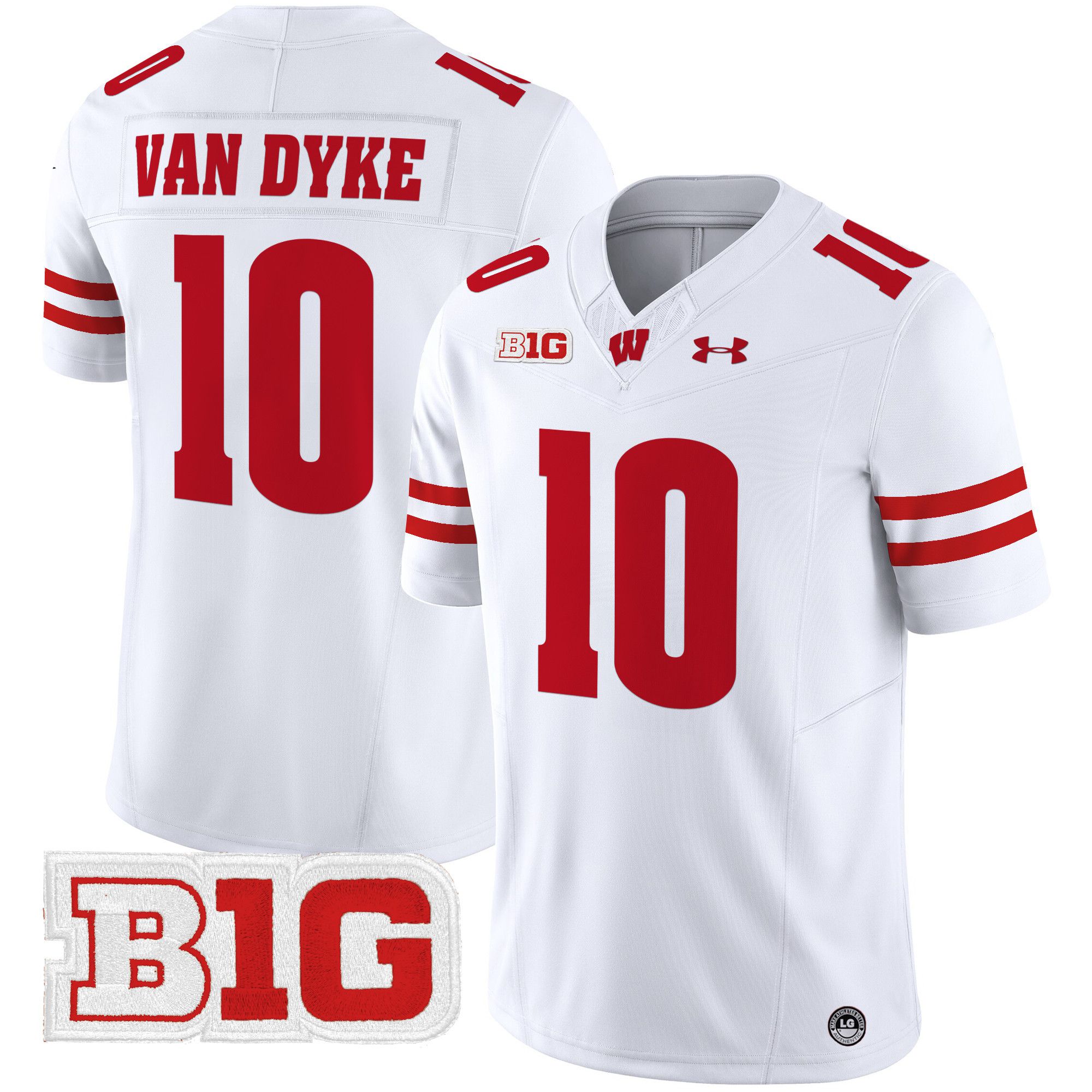 Men Wisconsin Badgers #10 Van dyke White 2024 Vapor Limited NCAA Jersey